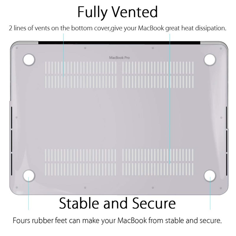 UESWILL Glossy See Through Crystal Clear Hard Shell Case Cover Compatible with MacBook Pro (Retina, 13 inch, Early 2015/2014/2013/Late 2012), Model A1502/A1425, No USB-C, No CD-ROM, Clear - Image 5